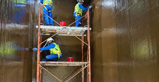 Thi Công Lớp Lót Nhựa Vinyl Ester Swancor Chống Ăn Mòn Trong Bể Công Nghiệp